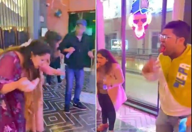 Vídeos publicados nas redes sociais mostram clientes vomitando após ingerir gelo seco em café na Índia | Reprodução/Twitter