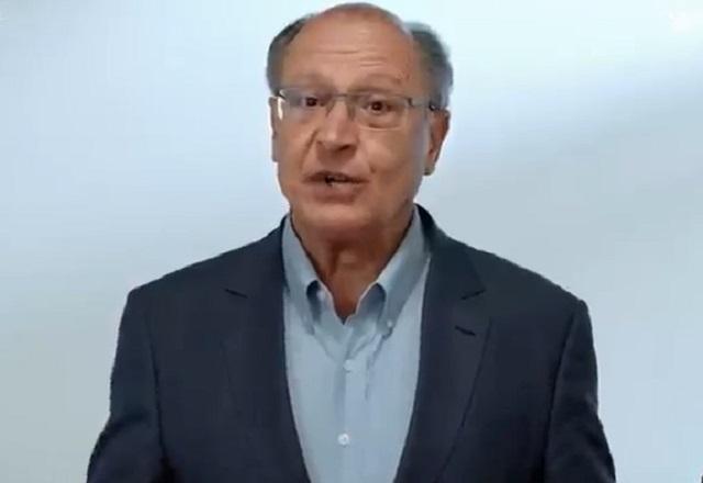 Geraldo Alckmin falando em propaganda de Haddad (Reprodução/Twitter)