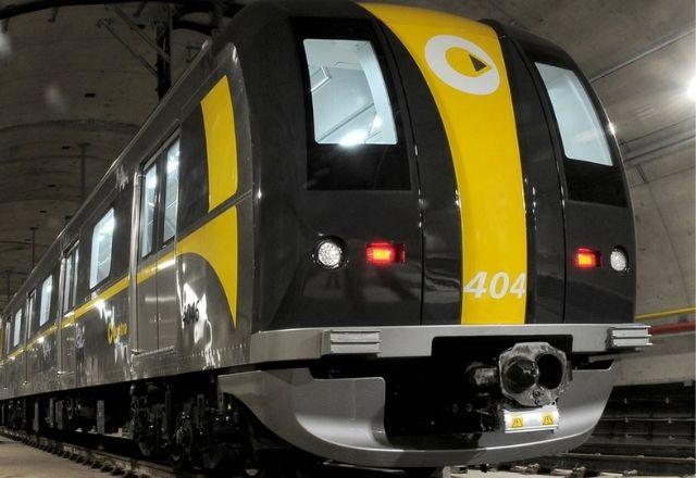 Vagão que opera na Linha 4-Amarela do metrô de São Paulo