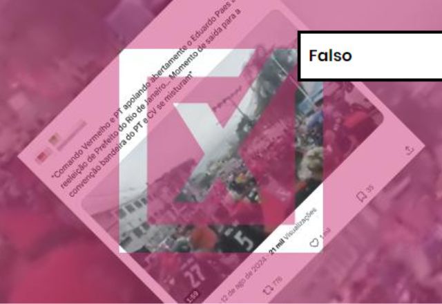 FALSO:  Vídeo falso é usado para atribuir apoio do Comando Vermelho a Eduardo Paes