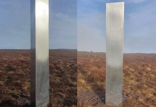 Obra de aliens? Monólito misterioso surge em colina no País de Gales