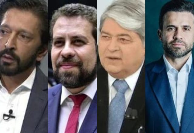 Ricardo Nunes, Guilherme Boulos, José Luiz Datena e Pablo Marçal disputam preferência do eleitorado de São Paulo. | Reprodução