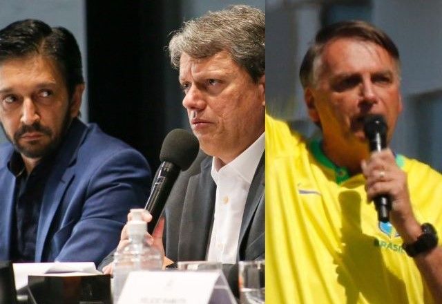 Nunes, Tarcísio e Bolsonaro: movimentação a um mês da eleição para prefeito de SP | Divulgação/Governo de SP e Divulgação/Fernando Frazão/Agência Brasil