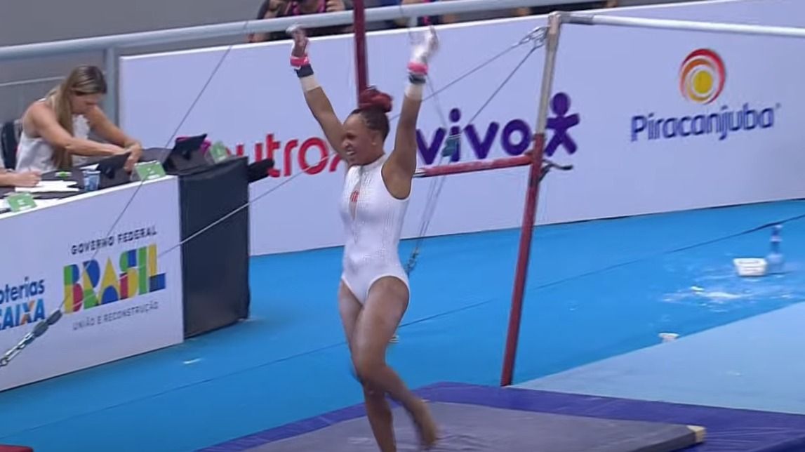 Rebeca Andrade conquista ouro nas barras assimétricas no Campeonato Brasileiro. | Divulgação/CBG