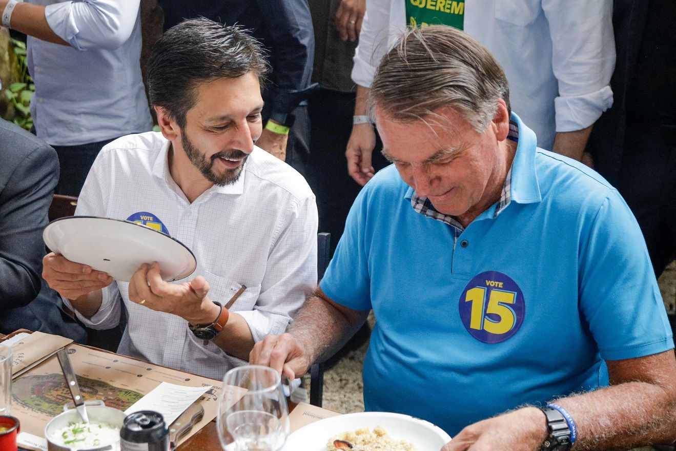 Bolsonaro almoça com Nunes na reta final da campanha em São Paulo. |Divulgação/Campanha Ricardo Nunes