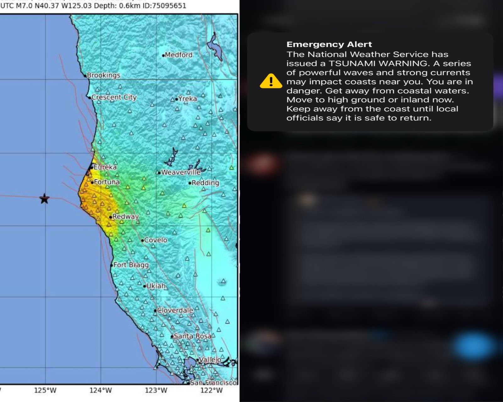 Após terremoto na Califórnia, serviço meteorológico dos EUA descarta risco de tsunami Após terremoto na Califórnia, serviço meteorológico dos EUA descarta risco de tsunami