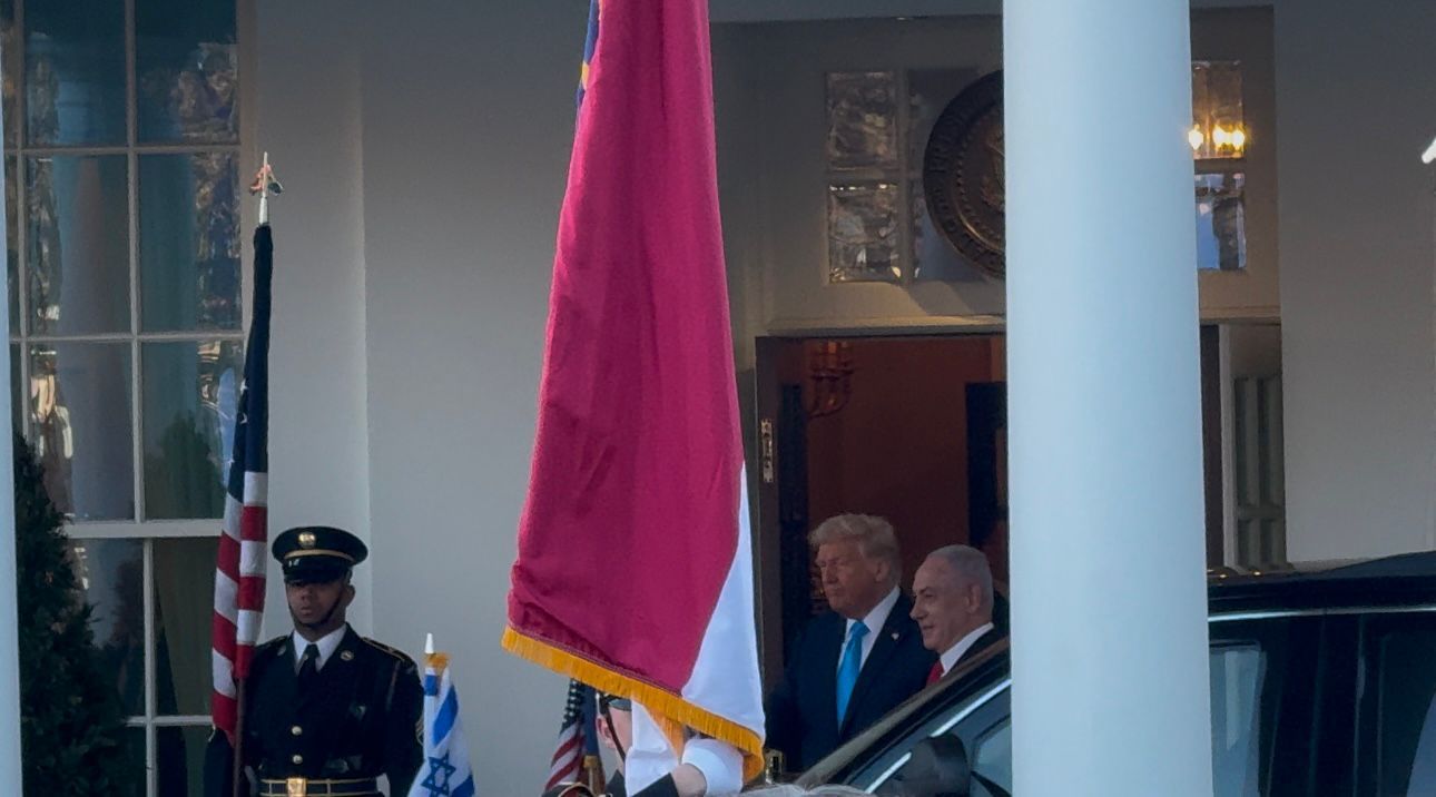 Trump recebeu Netanyahu na Casa Branca. | Patrícia Vasconcellos/SBT