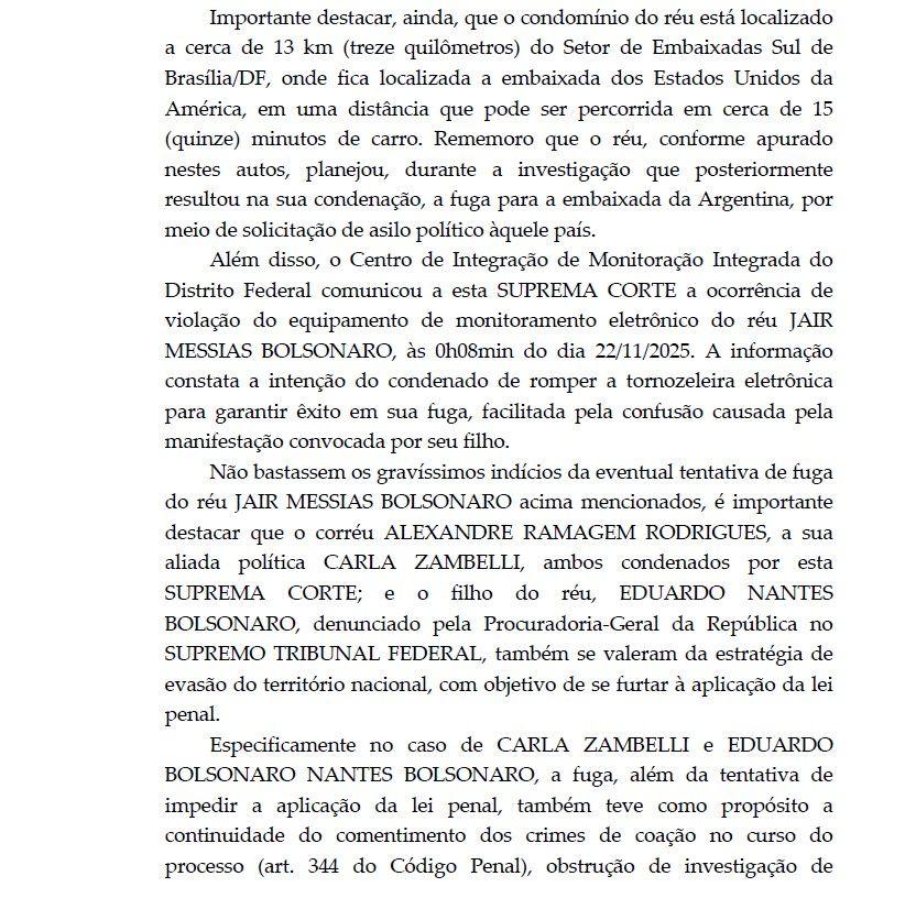 Trecho da decisão do Ministro Alexandre de Moraes na PETIÇÃO 14.129/DF | reprodução/STF