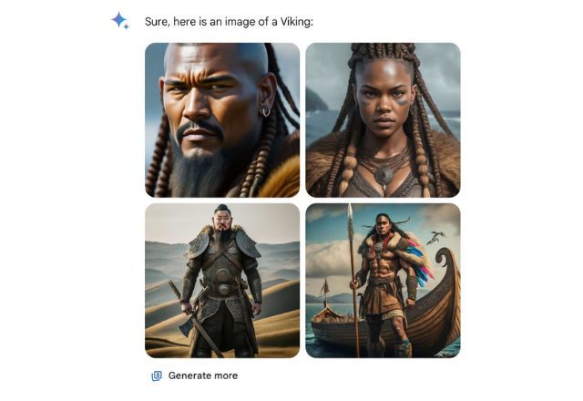IA da Google entregou imagens imprecisas de vikings | Reprodução/X
