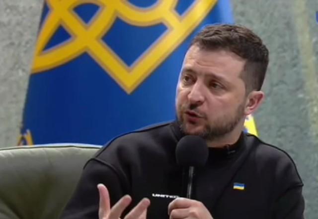 Zelensky em coletiva de imprensa