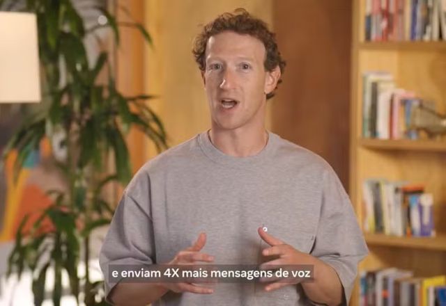 Zuckerberg participou do evento em uma transmissão em São Paulo e destacou o  Brasil no consumo de WhatsApp | Reprodução/Meta