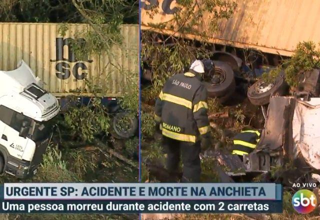 Acidente entre carretas mata motorista em rodovia de SP Acidente entre carretas mata motorista em rodovia de SP