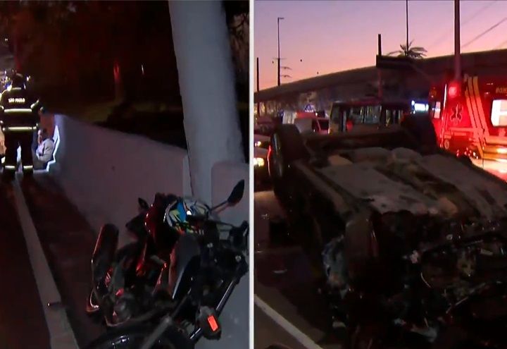 Equipe do SBT flagra acidente enquanto Bombeiros resgatavam vítima de capotamento 