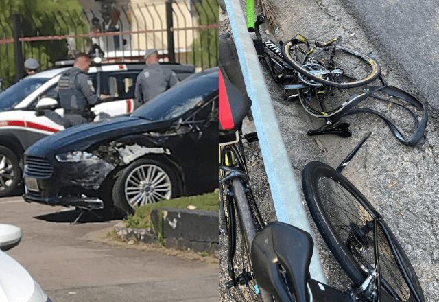 Registros do carro e das bicicletas após o acidente | Reprodução