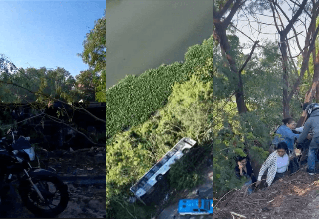 Local do acidente é próximo de um rio | Reprodução 