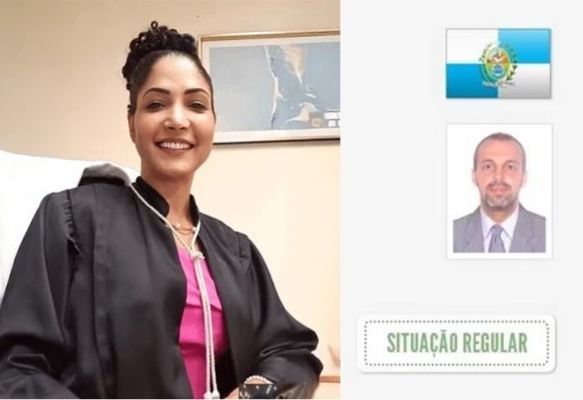 Juíza Helenice Rangel e registro da OAB de José Francisco Abud | Reprodução