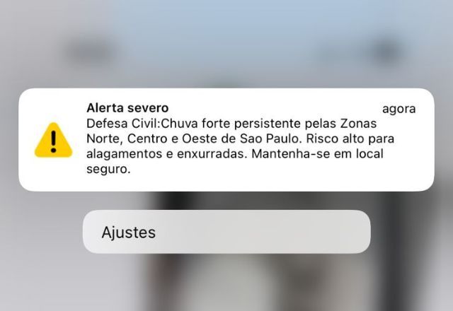 Chuva forte atinge a Grande SP e Defesa Civil envia alerta severo para alagamentos | Foto: Reprodução