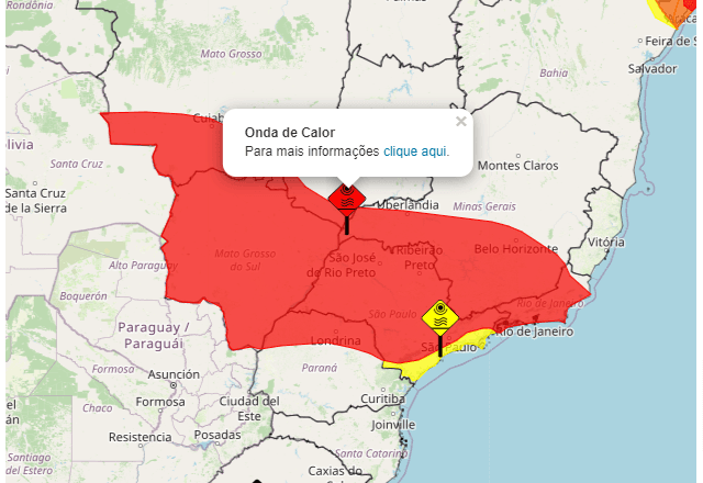 Alerta vermelho para ondas de calor em 7 estados | Inmet
