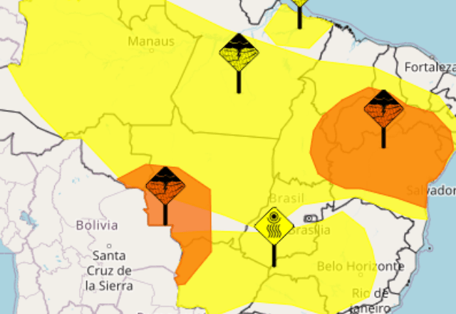 O alerta é válido até esta sexta-feira (21) | Reprodução Inmet