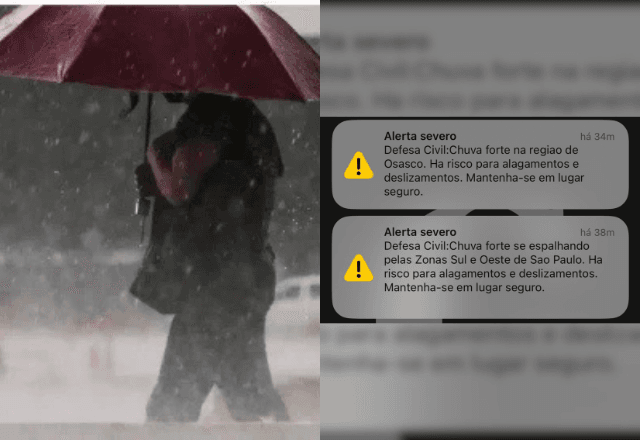 Chuva forte deixa capital paulista em alerta neste domingo (23) | Reprodução SBT News
