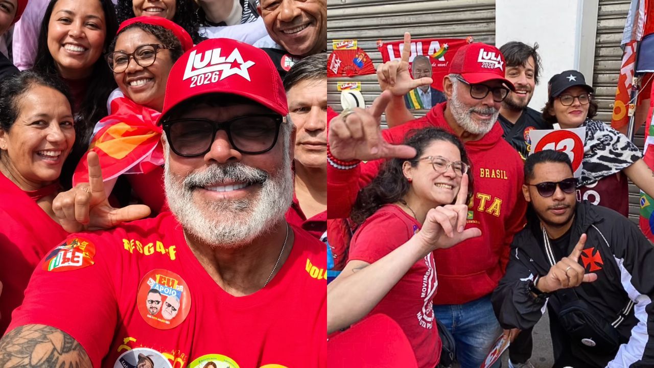 Alexandre Frota é tietado em ato de Lula na Avenida Paulista