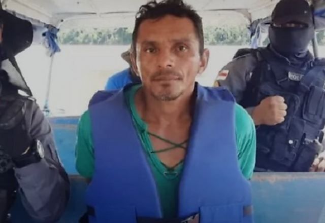 Amarildo Oliveira, o Pelado, assassino confesso de Bruno e Dom, em 2022, no Vale do Javari. (Crédito: Reprodução/PF)