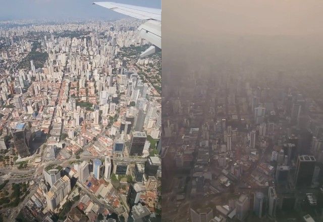 Cidade de São Paulo antes e depois das queimadas | Marcelo Dias/@pousos_e_decolagens