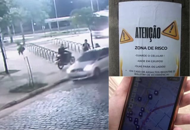 Vítimas de assalto, estudantes divulgaram cartazes com alerta de roubo e criaram aplicativo que mapeia crime | Reprodução
