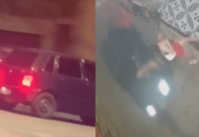 Carro flagrado por câmeras de segurança e momento do atropelamento em Embu | Reprodução