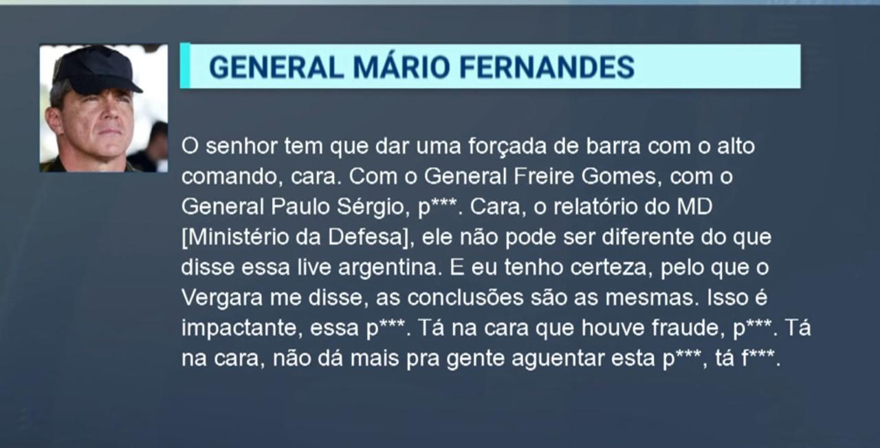 Áudios revelam militares discutindo golpe de Estado após vitória de Lula | Reprodução