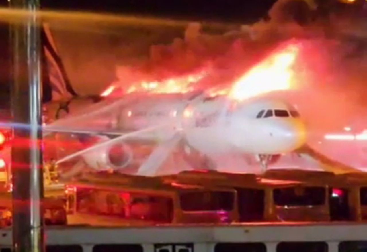 Aeronave da Air Busan pegou fogo | Reprodução/X