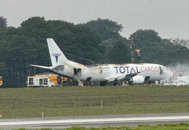 Avião da Total Cargo pegou fogo durante voo | Reprodução