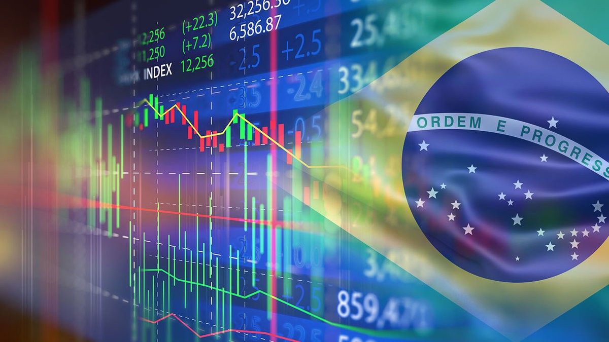 Painel financeiro mostrando movimentações do mercado