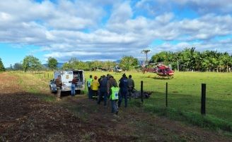 Bombeiros atuaram no resgate de vítimas de acidente com balão em Santa Catarina. | Divulgação/CBMSC