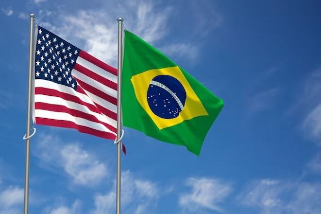 Bandeiras dos EUA e do Brasil | Reprodução