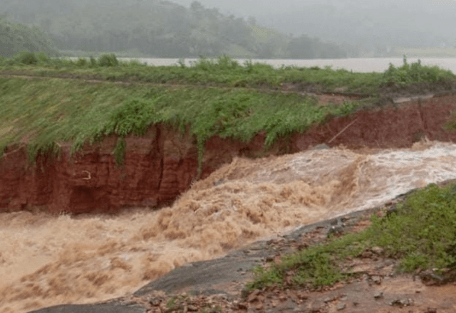 Barragem do Rio das Lajes teve rompimento parcial em Porteirinha | Foto: divulgação