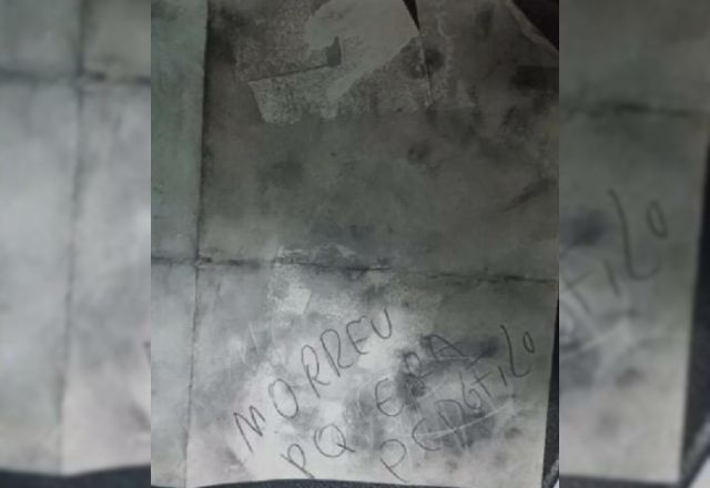 Bilhete foi encontrado junto ao corpo | Reprodução/PCPR