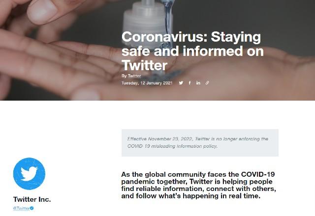 blog do twitter com o comunicado oficial