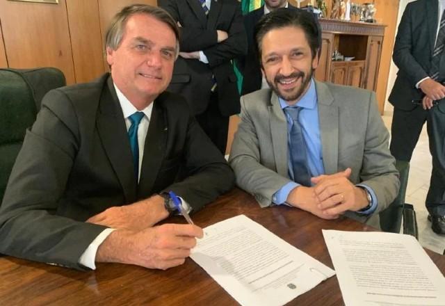 O ex-presidente Jair Bolsonaro (PL) e o prefeito de São Paulo, Ricardo Nunes (MDB) | Reprodução