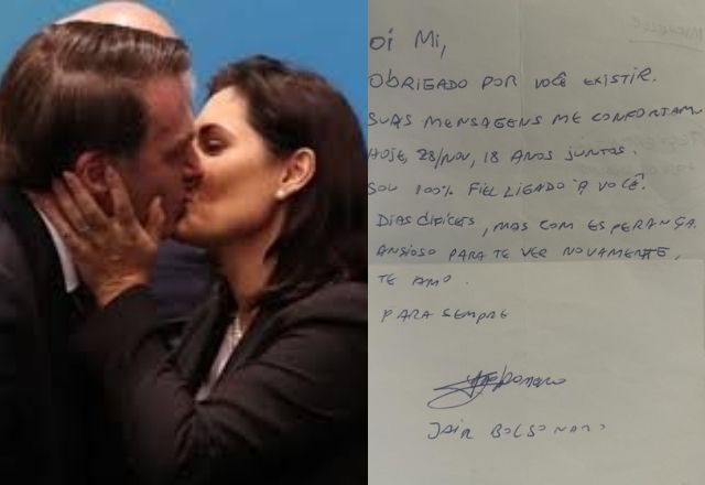 Carta de Bolsonaro para Michelle | Reprodução