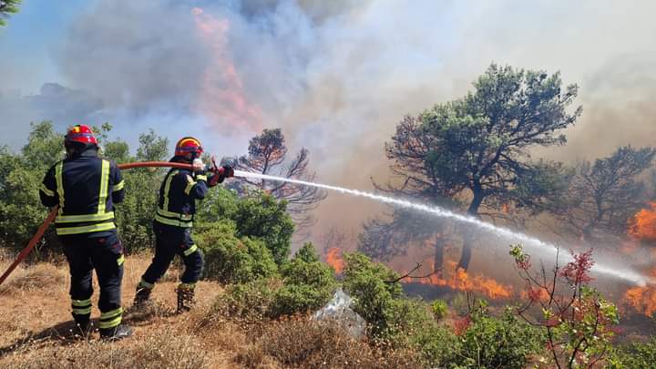 Bombeiros romenos ajudam no combate às chamas | Reprodução/X