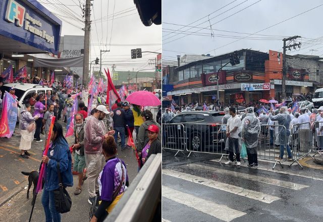 Apoiadores esperavam por Boulos no Jardim Myrna, zona sul de São Paulo | SBT
