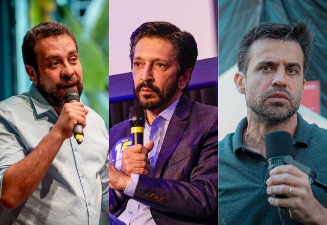 Guilherme Boulos (PSOL), Ricardo Nunes (MDB) e Pablo Marçal (PRTB) | Reprodução/Redes sociais