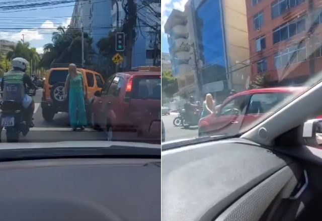As duas mulheres se envolveram em uma briga de trânsito e uma delas foi arrastada por 300 metros | Reprodução