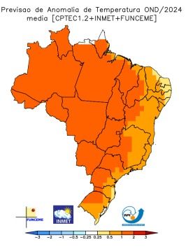 Primavera tem previsão de chuva abaixo e temperatura acima das médias históricas 