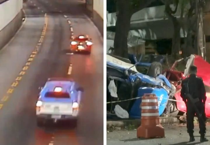 No carro das vítimas foram encontradas roupas e uma barraca | Reprodução/Prefeitura RJ e SBT