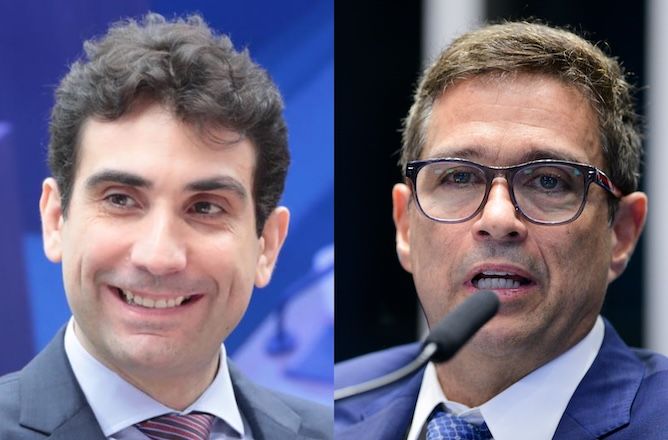 O presidente do BC, Gabriel Galípolo, e o ex-presidente Roberto Campos Neto | Reprodução/Congresso