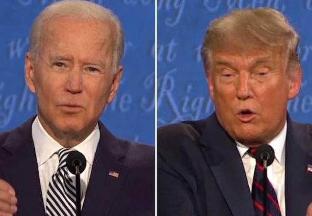 candidatos donald trump e joe biden lado a lado