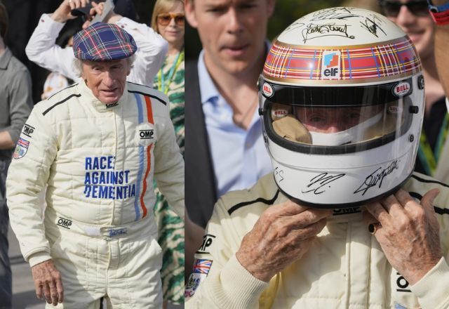 Schumacher, com a ajuda da esposa, assina capacete em ação para arrecadar fundos contra a demência Schumacher, com a ajuda da esposa, assina capacete em ação para arrecadar fundos contra a demência