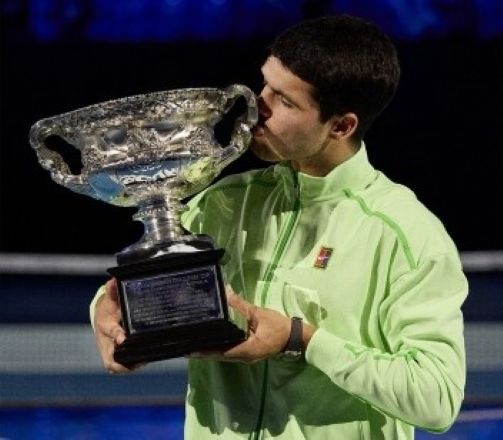 Carlos Alcaraz após conquistar o Australian Open | Reprodução/Instagram @australianopen